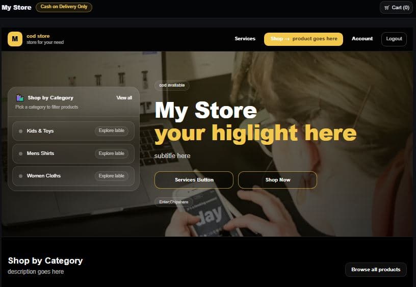 COD Store UK storefront preview